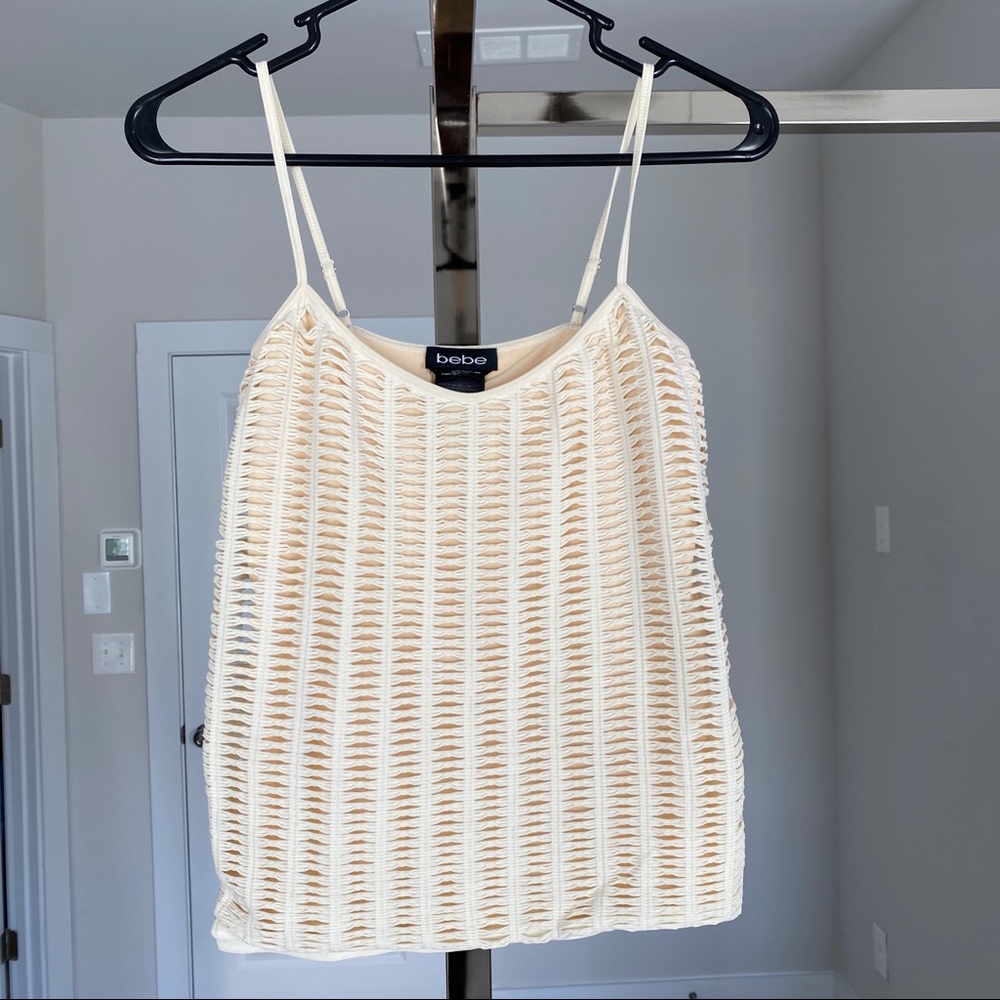 💫Cute Cream Spaghetti Strap Bebe Top💫